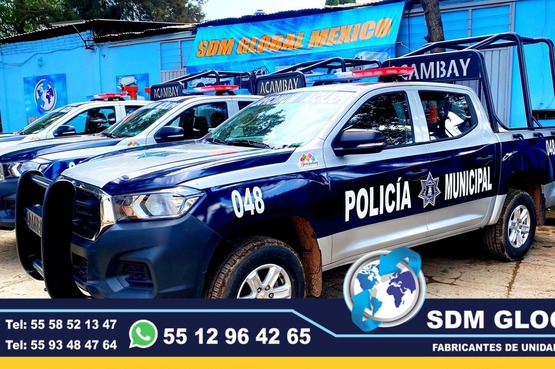 Conversion Equipamiento Fabricacion y Venta de Equipo para Patrullas Camionetas Pick Up, Accesorios Metalicos, Equipo visual acustico, Luces auxiliares, Rotulacion. El equipamiento Pick-up es uno de los mas completos para patrulla, ya que cuenta con una gran variedad de accesorios metálicos, así como accesorios visual acústico. En cuestión de accesorios metálicos contamos con Tumbaburros, Roll Bar de 3 Arcos Tipo Com­­ando, Banca central con respaldo, Defensa Trasera Tipo Escalón. En la parte de accesorios visual acústico cuenta con Torreta, Sirena y Bocina, adicional mente se le puede agregar un Kit de Estrobos en faros Marca WHELEN, FEDERAL SIGNAL, EPCOMSomos una Empresa Mexicana líder en el Mercado con años de experiencia, especialistas en el Equipamiento de Patrullas Equipadas Cajas y Remolques Unidades Moviles Especiales de Seguridad, Rescate, Salvamento, Salud, Comunicacion, Higine, etc.,Somos fabribricantes directos, distribuidores en todo Mexico, comunicate y te atenderemos personalmente. contamos con las mejores marcas en el mecado