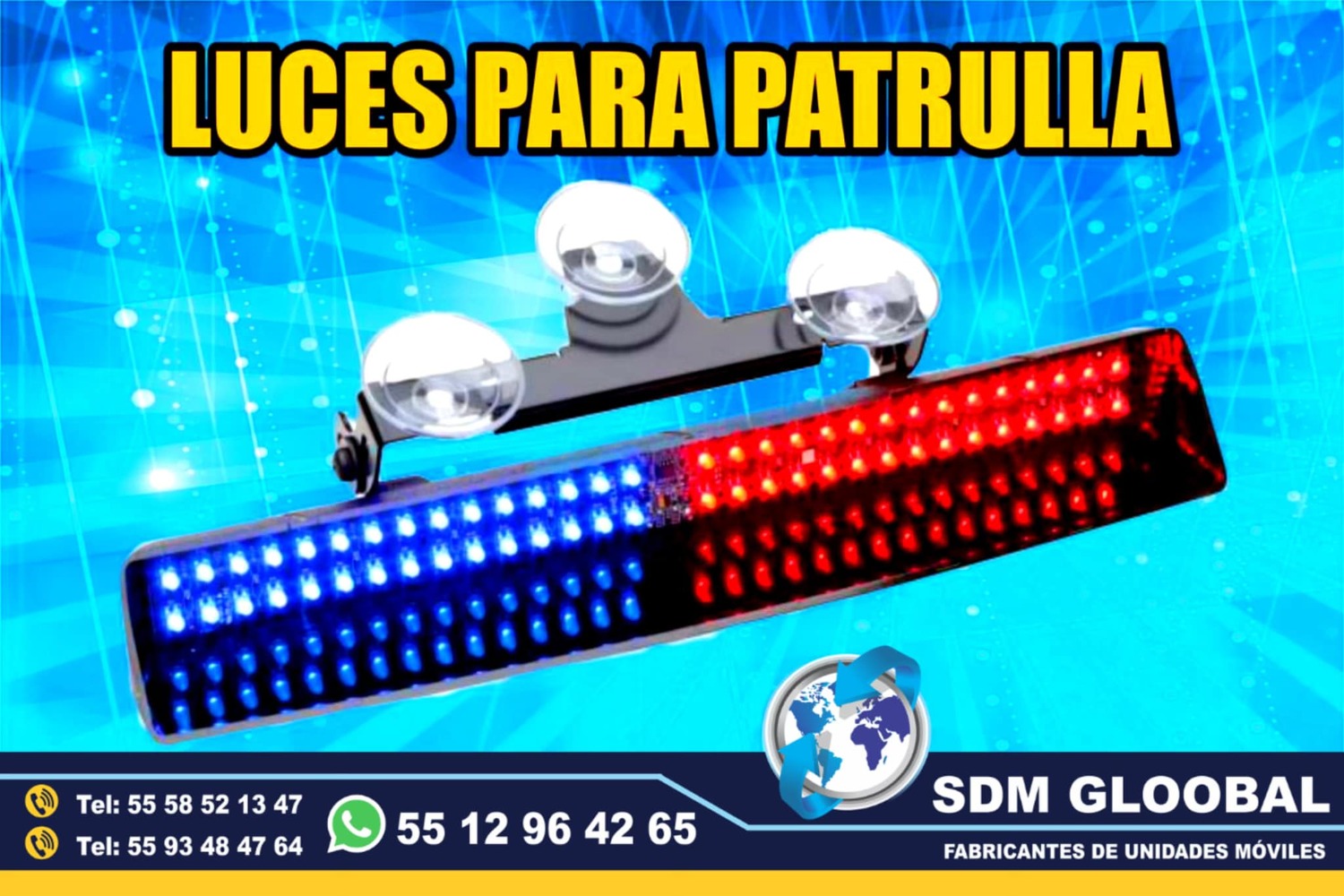 Venta de instalacion de luces para patrullas seguridad publica Mexico <br>