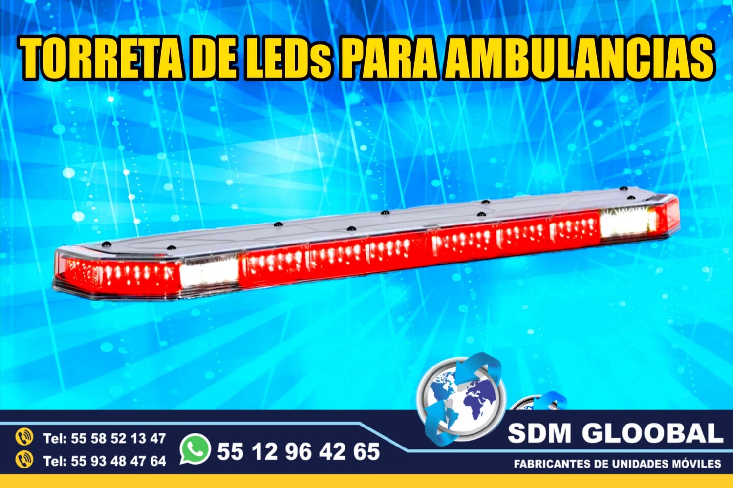 Venta de Torreta de Leds para patrullas color rojo ambar<br>