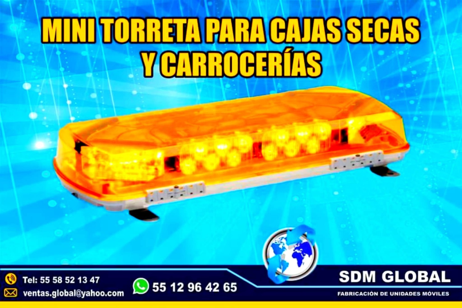 Venta de Mini Torreta de Leds color ambar para patrullas en Mexico <br>