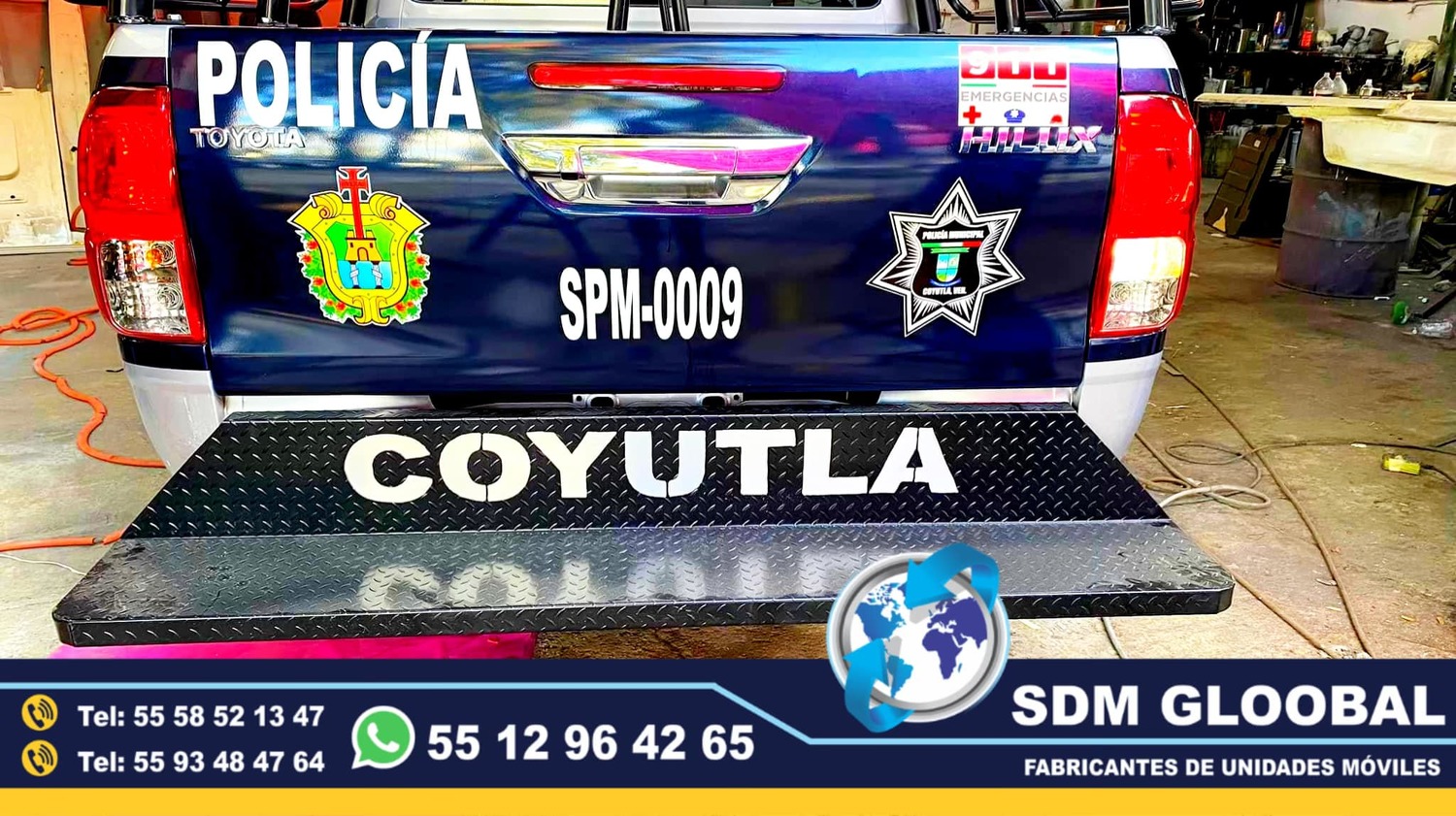 Personalizacion con corte de laser en equipo y accesorios metalicos para patrullas ambulancias<br>