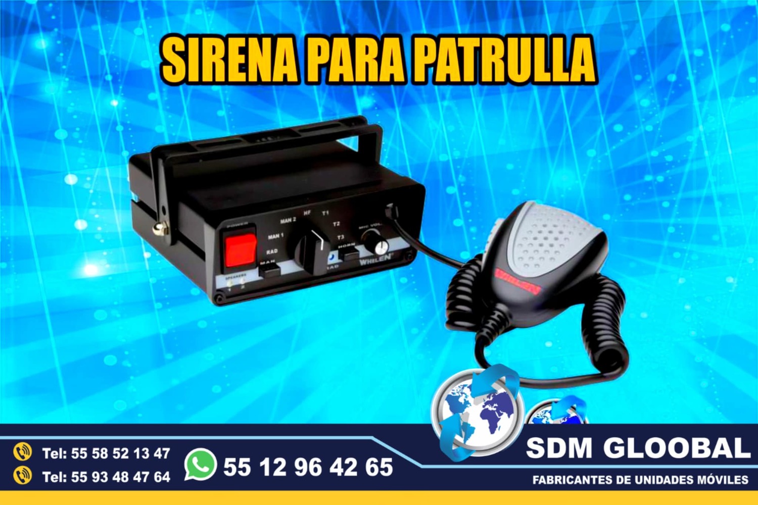 Venta e instalacion de Sirena con tonos oficiales para patrullas<br>