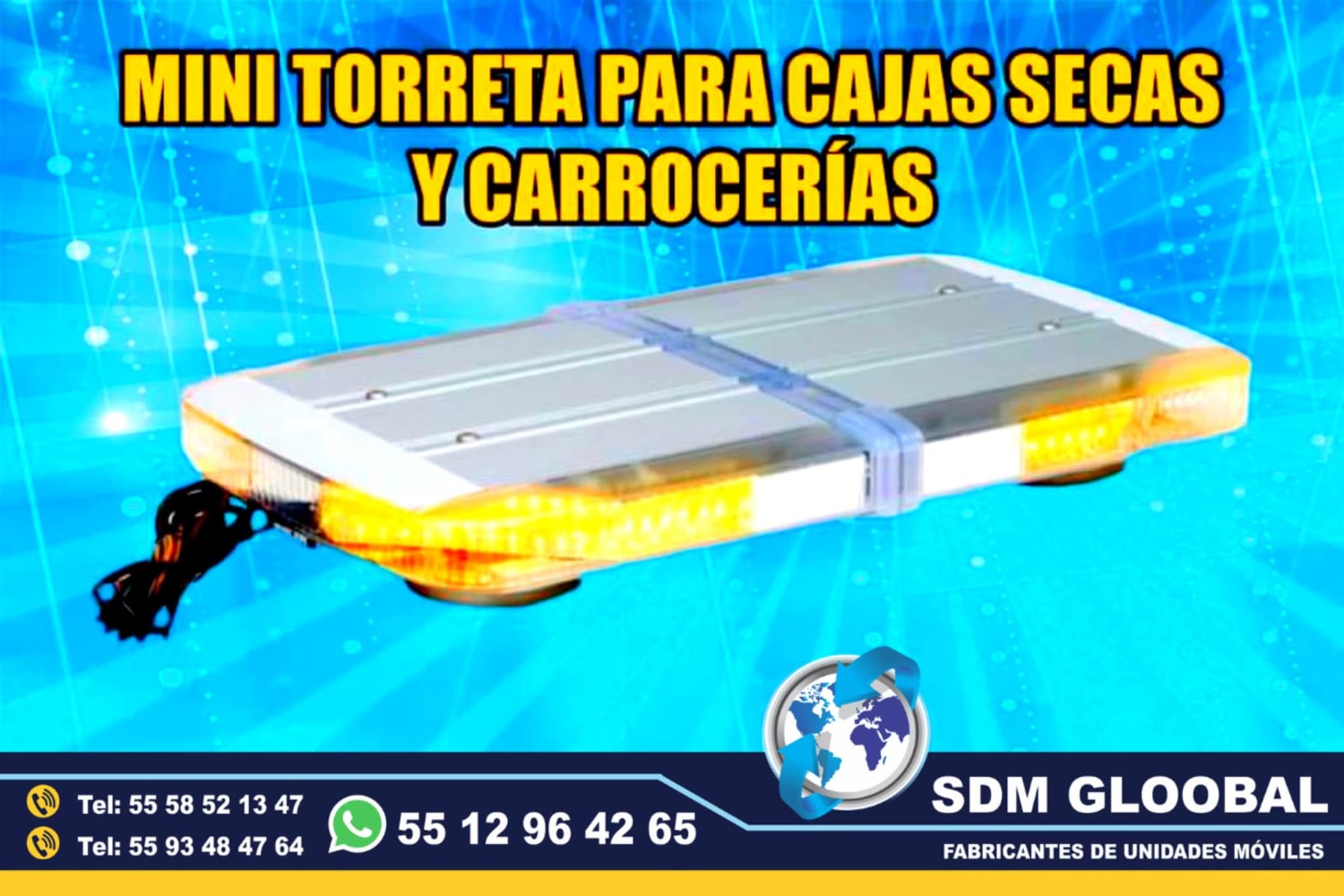 Venta de Mini Torreta de Leds color ambar para patrullas en Mexico <br>