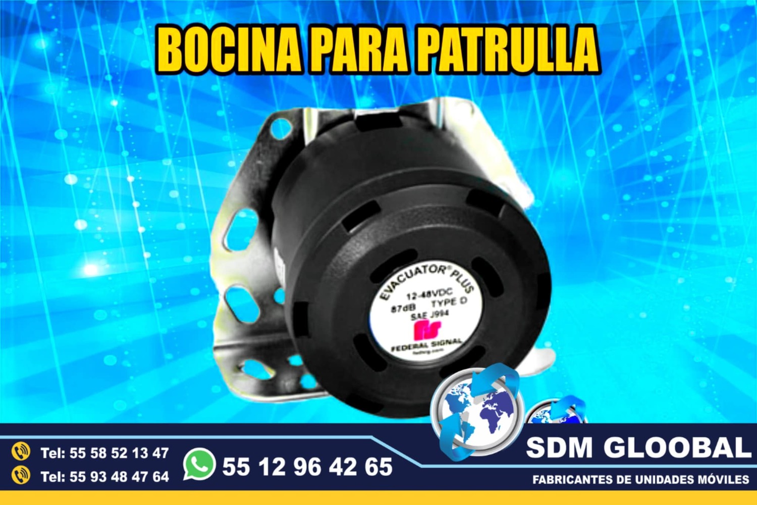 Venta e instalacion de Sirena bocina de 100 whats para moto patrullas  <br>