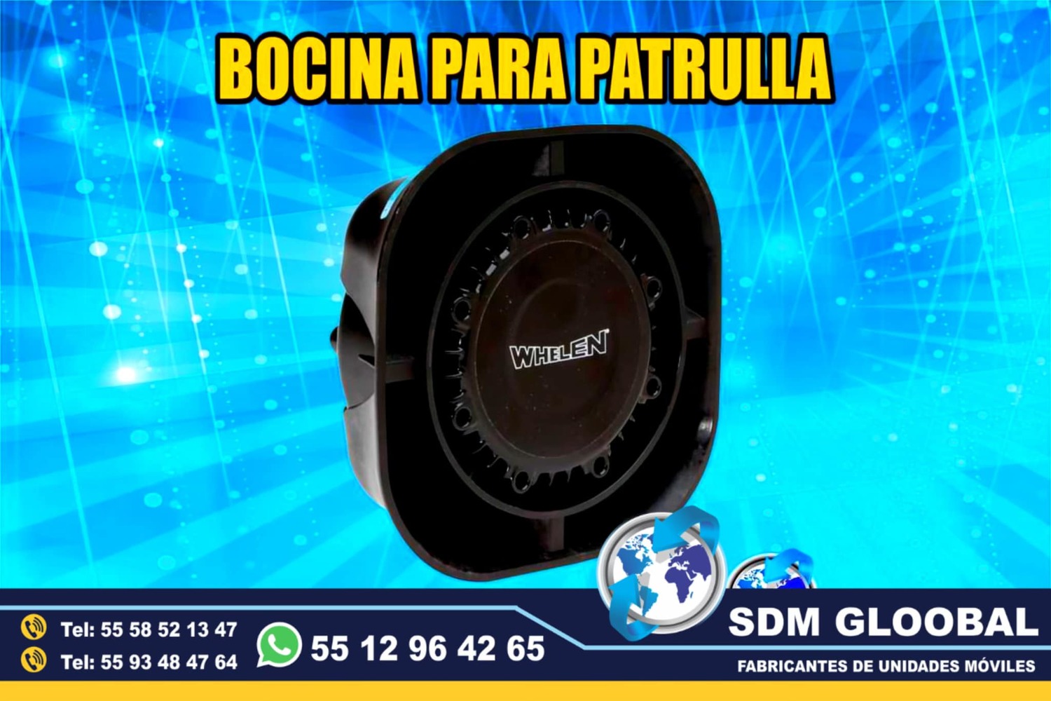 Venta e instalacion de Sirena bocina de 100 whats para moto patrullas  <br>