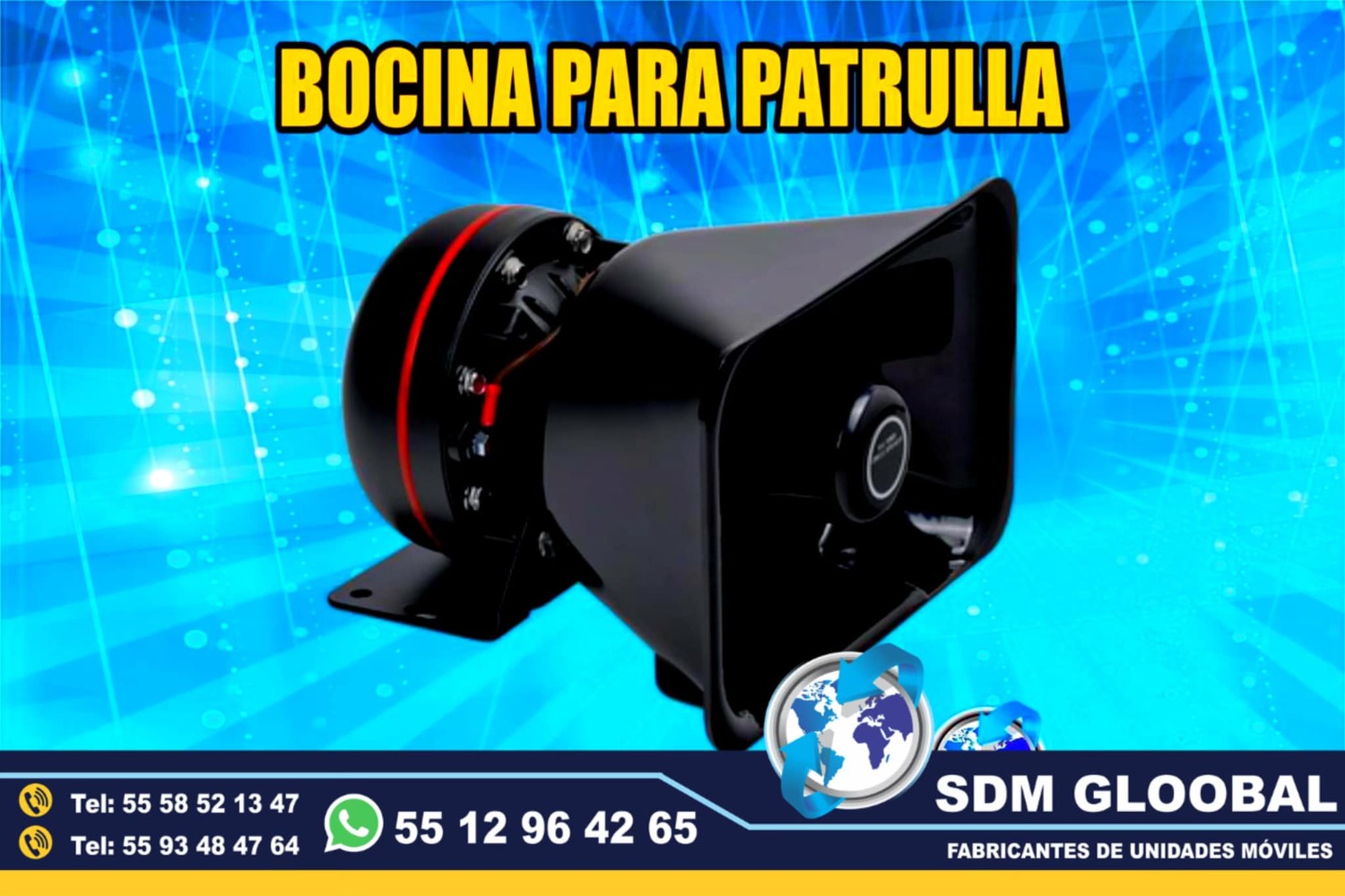 Venta e instalacion de Sirena bocina de 100 whats para moto patrullas  <br>