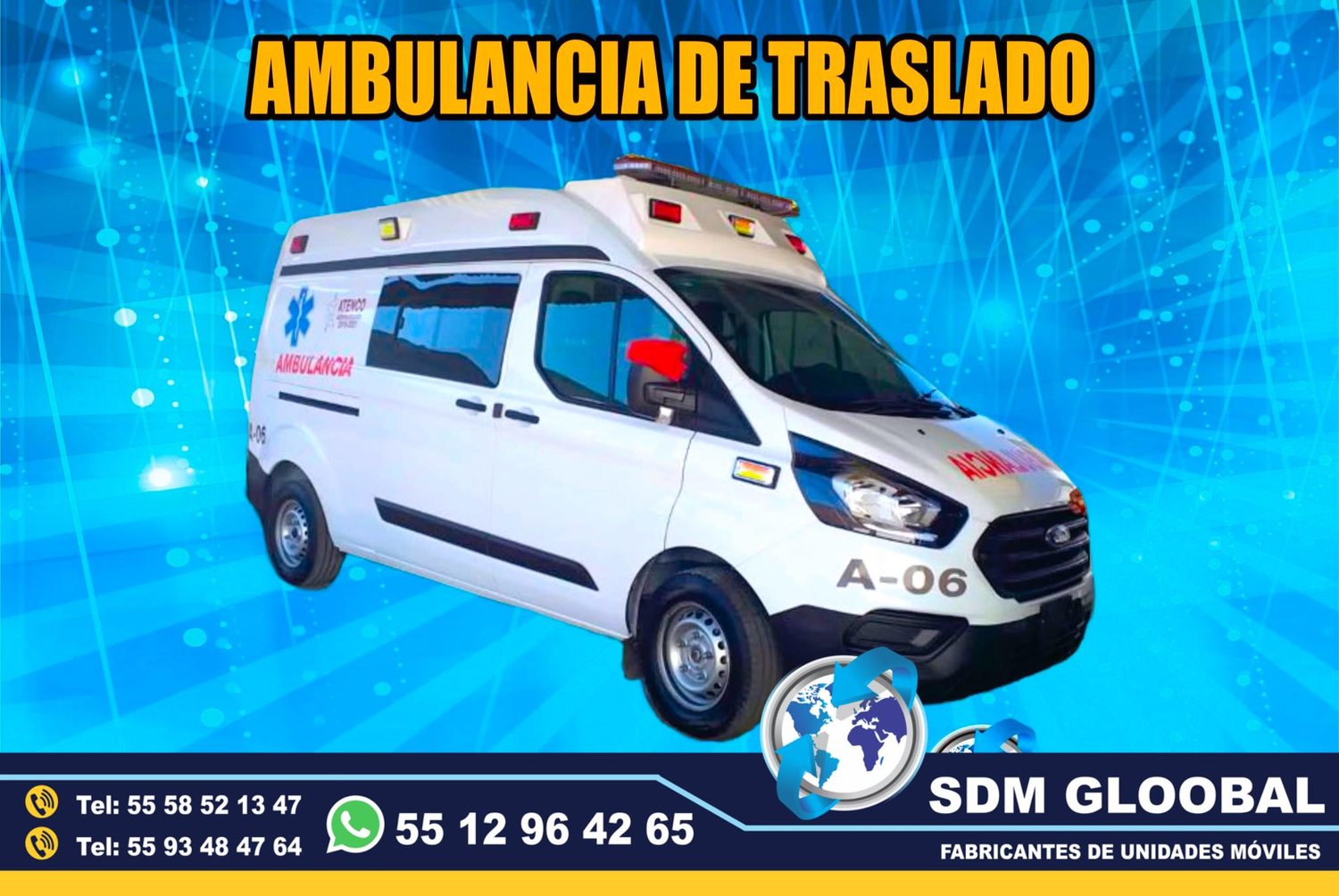 Venta de Ambulancias de Traslado de Tipo 1 y Tipo 2 en Mexico.<br>