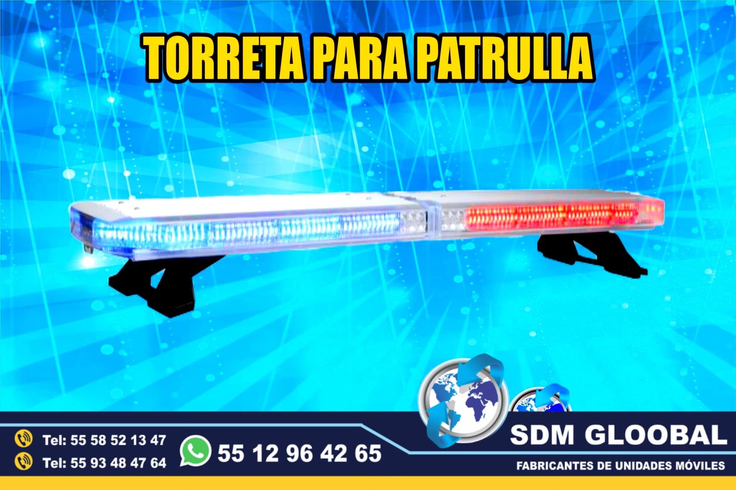 Venta de Torreta de Leds para patrullas color rojo azul ambar <br>