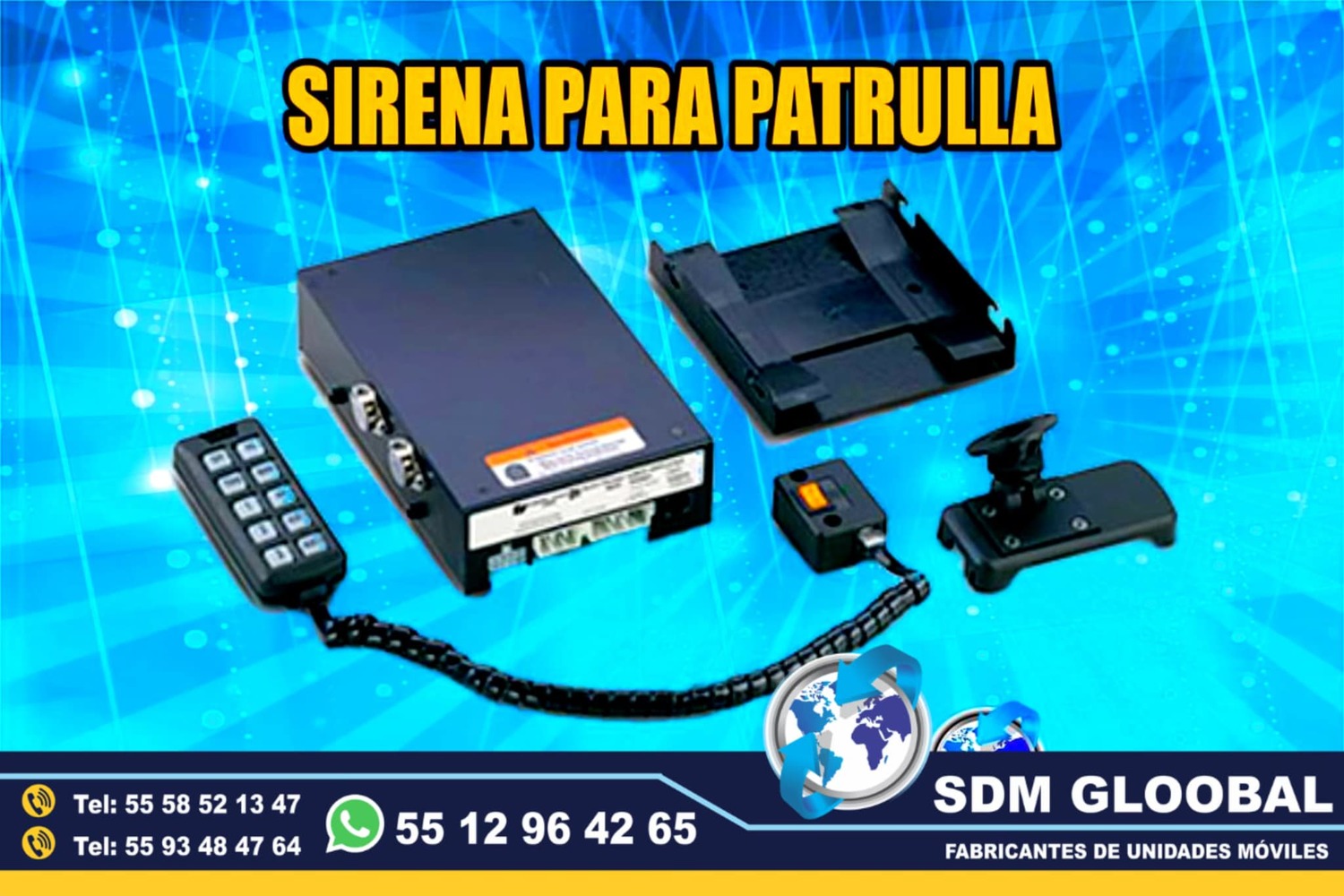 Venta e instalacion de Sirena con tonos oficiales para patrullas  <br>