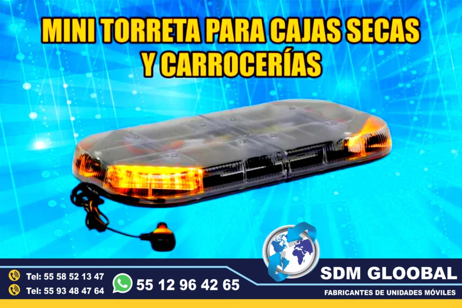 Venta de Mini Torreta de Leds color ambar para patrullas en Mexico<br>