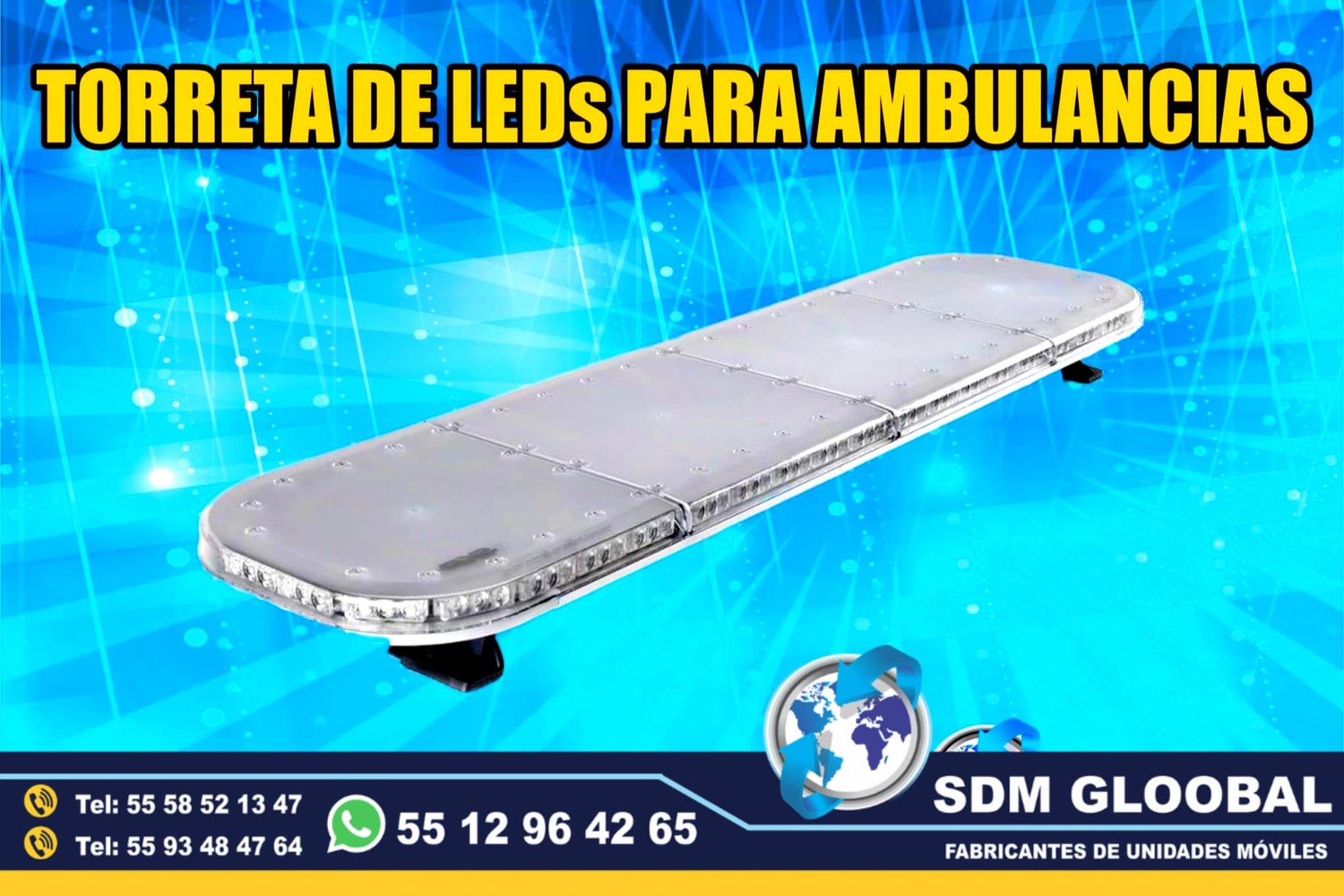 Venta de Torreta de Leds para patrullas color rojo ambar <br>