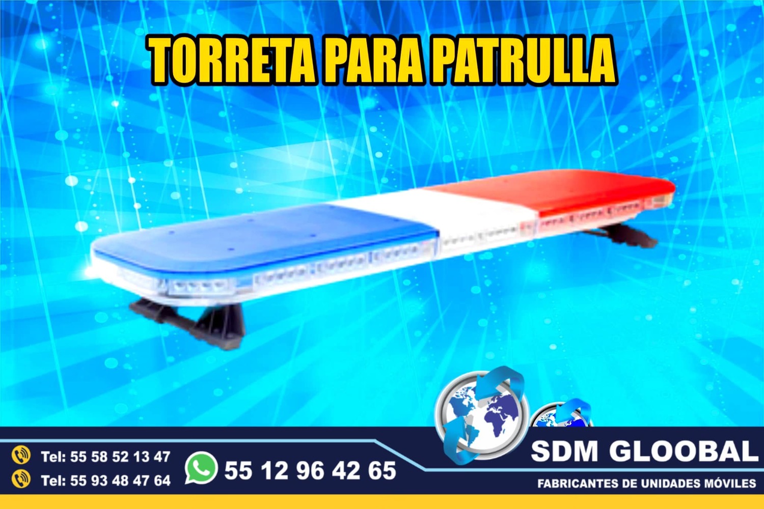 Venta de Torreta de Leds para patrullas color rojo azul ambar<br>