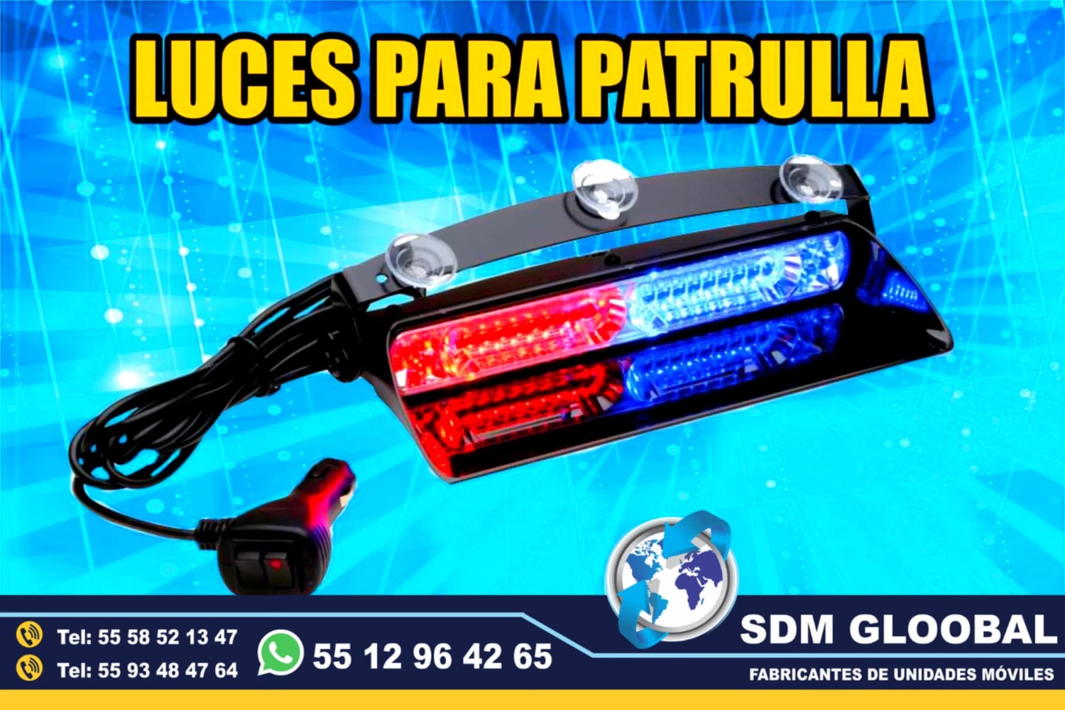 Venta de instalacion de luces para patrullas seguridad publica Mexico <br>