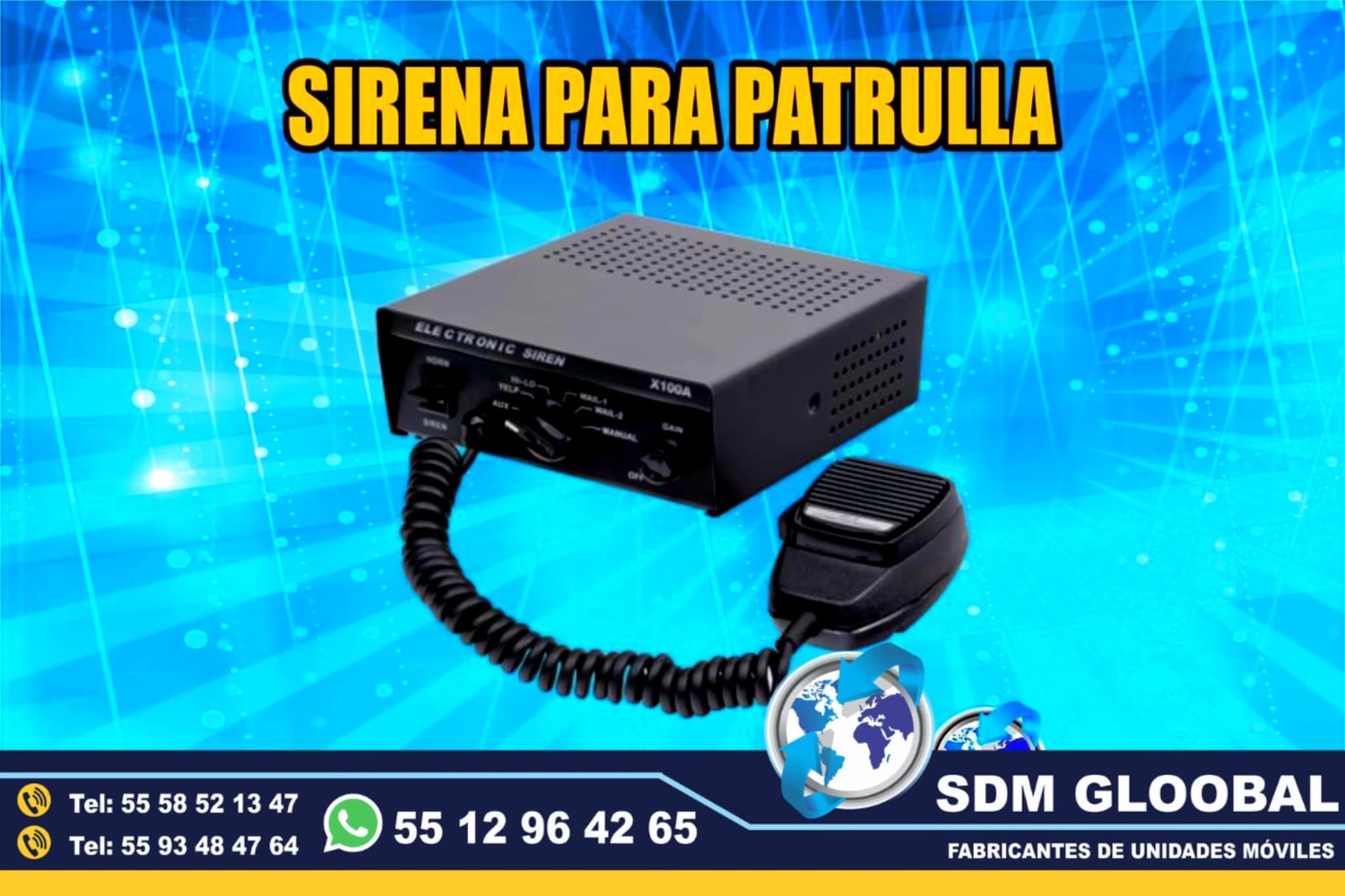 Venta e instalacion de Sirena con tonos oficiales para patrullas  <br>